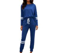 Fato De Treino Mulher - Polar Oversized Chándal Completo 2 Piezas Manga Larga Sudadera y Pantalón Conjunto Dos Piezas Conjuntos Deportivos Fitness Jogging Ropa Deportiva Sweatshirt,Azul oscuro,M