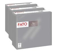 Fato - Servilletas de Papel Desechables, Suavidad y Blandura, Paquete de 120 Servilletas, Tamaño 38x38 dobladas en 4, 2 capas, Color Gris, 100% Papel de Pura Celulosa, Certificado FSC