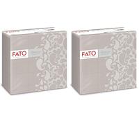 Fato - Servilletas de Papel Seco, Airlaid, Efecto Textil, Paquete de 100 Servilletas, Formato 40x40 dobladas en 4, Decoración Gotas Gris Paloma