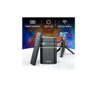 FATORK Mini proyector con WiFi 5G, proyector pequeño HD 1080P con trípode, proyector para exteriores para teléfono, proyector portátil recargable, compatible con iOS/Android/TV Stick/HDMI/USB 2.0