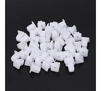 FATTERYU 50 Piezas Blanco Cuadrado Coche Cuerpo plástico Push Pin Rivet Fasteners Trim Molding Clip