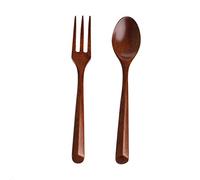FATTERYU Conjunto de Madera Cena Cuchara Tenedor de Madera Cubiertos Ensalada Cocina Utensilios de Comedor Vajilla