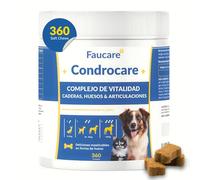 Faucare Condroprotector Perros 360 Masticables (1 Año) Colágeno Magnesio y Calcio, Mantenimiento Articular, Glucosamina, Condroitina, Cúrcuma, Vitality Complex para Movilidad, Huesos