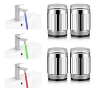 Faucet De Agua Led Colorido,4 Piezas Led Grifo De Agua, 3 Colores,Grifo Led Que Cambia De Color,LED Light Faucet Micro-Shaped Para La Cocina, Cuartos De BañO