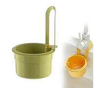 Faucet Hanging Strainer for Kitchen Sink - Split Mesh Design, Fast Draining Sink Basket, Easy to Install Food Scrap Catcher, Press Automatic Dumping Kitchen Draining Basket (A-Green)