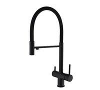 Faucet Kitchen 3 Way, Kitchen Faucet Swivel Brass Water Cold and Hot Straight Drinking Water 3 in 1 Mixer Kitchen, Black