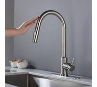 Faucet, Kitchen Sink Faucet, High ARC Single Lever Single Handle Stainless Steel Brushed Kitchen Sink Faucets with Pull Down Offers Efficient Cleaning for RV, Laundry, Bar
