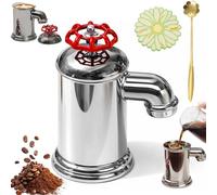 Faucet-Shaped Coffee Mug - Novelty Beverage Cup, 350ml Novelty Faucet Shaped Mug with Rotating Lid and Ergonomic Handle, Premium Ceramic Material Construction, for Home Office Cafe (1pc)