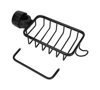 Faucet Sponge Holder | Kitchen Sink Organizer with Towel Shelf & Drain Rack | Hanging Storage for Sponges/Soap/Brushes | Fits 0.59-1.1 Inch Faucets, No Tools Needed (Black)