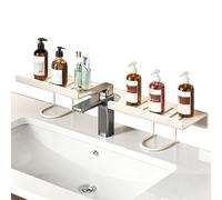 Faucet Storage Rack - 50×8.5×11cm Carbon Steel Sink Organizer, Kitchen Faucet Shelf | Rustproof Sponge Holder for Bathroom and Kitchen, Drain Drying Rack for Soap, Dish Cloth, Scrubber and Cleaning Ac