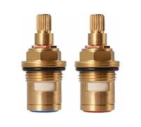 Faucet Valve Top, A Pair Of Ceramic Faucet Replacement Cartridges, 1/2" Quarter Turn 20 Detents X 50mm