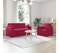 faucqel Juego de 2 sofás de terciopelo rojo vino, 158 x 78 x 80 cm, sofá modular con marco de metal resistente, cómodo sofá para salón, sofá esquinero moderno con cómodos cojines de asiento