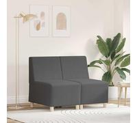 faucqel Sofá modular sin brazos, 2 unidades, color gris oscuro, de tela de pana de 55 x 74 x 82 cm, con marco de madera contrachapada estable y patas de plástico para salón e interiores modernos