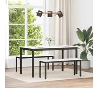 Faucqir Banco blanco de madera maciza de pino 110 x 35 x 45 cm con patas de metal estables, banco moderno para pasillo, comedor, cocina, armario, uso flexible en interiores y exteriores