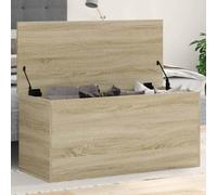 Faucqir Baúl de madera de roble Sonoma, 100 x 42 x 46 cm, con caja de almacenamiento, para salón, dormitorio, habitación infantil, pasillo y terraza como banco y caja de almacenamiento