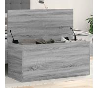 Faucqir Baúl gris Sonoma de madera 100 x 42 x 46 cm con caja con tapa como asiento y caja para espacio de almacenamiento en el salón, dormitorio, pasillo y habitación infantil