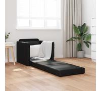 Faucqir Sofá cama de 60 cm de piel sintética negra con marco de metal, muebles tapizados modernos para salón, habitación de invitados, salón, sofá flexible y banco para sentarse y tumbarse