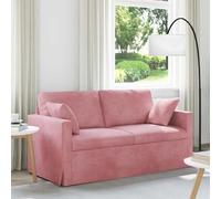 Faucqir Sofá rosa de terciopelo 158 x 78 x 80 cm con marco de metal y reposabrazos de madera, muebles tapizados modernos para salón y habitaciones de invitados, asiento ergonómico, banco flexible