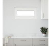 Faucqir Ventana de sótano RISOR 80 x 40 cm blanco de PVC y cristal con marco estable, función giratoria e inclinable, incluye junta, ideal para sótano, renovación y ventilación en interiores