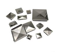 Fauhapyway 10 tapas de acero inoxidable para postes de pirámide galvanizadas para postes cuadrados, protección decorativa de columna, sombrero, valla plateada (10 unidades de 100 mm)