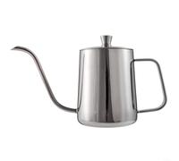 Fauhapyway 304 cafeteras de acero inoxidable con cuello de cisne para verter sobre goteo con boquilla de control de flujo para preparación manual, 350 ml, plata (plata, 600 ml)