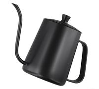 Fauhapyway 304 cafeteras de acero inoxidable con cuello de cisne para verter sobre goteo con boquilla de control de flujo para preparación manual, 350 ml, plata (negro 600 ml)