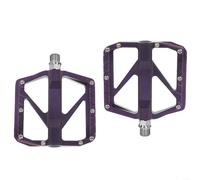 Fauhapyway 4 Rodamientos Pedales de Bicicleta de Montaña Rodamientos Plataforma de Ciclismo Amplia Aleación de Aluminio Con Doble Cara Diseño Antideslizante Para Bicicleta de Carretera ()(púrpura)