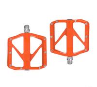 Fauhapyway 4 Rodamientos Pedales de Bicicleta de Montaña Rodamientos Plataforma de Ciclismo Amplia Aleación de Aluminio Con Doble Cara Diseño Antideslizante Para Bicicleta de Carretera ()(Naranj