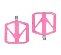 Fauhapyway 4 Rodamientos Pedales de Bicicleta de Montaña Rodamientos Plataforma de Ciclismo Amplia Aleación de Aluminio Con Doble Cara Diseño Antideslizante Para Bicicleta de Carretera ()(rosa)