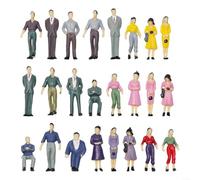 Fauhapyway 50 figuras de pasajeros de modelo de personas sentadas y de pie con 6 bancos para mejorar el realismo en el diseño del tren