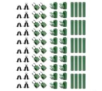 Fauhapyway 80 conectores ajustables de enrejado de plantas de 11 mm, clips de invernadero de jardín para tomates, vides, berenjenas, soporte de crecimiento vertical, negro y verde
