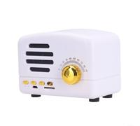 Fauhapyway Altavoz retro portátil con FM Radio TF Tarjeta Soporte 1200MAh Batería para 5-8 horas Tiempo de reproducción Vintage (blanco)