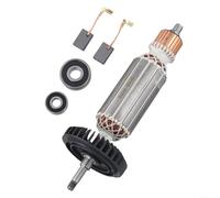 Fauhapyway Amoladora angular para reemplazo de rotor, eje de bobinado de metal para máquina de molienda, para rotor 9556 9557 9558 Series, pieza de repuesto de metal con cepillos de carbono y