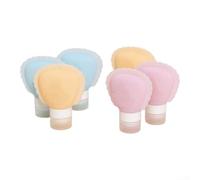 Fauhapyway Botellas de Viaje Silicona 90ml Anti-Fugas 3 Colores | ovalado anti-fugas, silicona para suave, 3 colores vibrantes, 90ml, para ideal champú loción