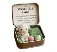Fauhapyway Caja de adorno de Pascua de plástico 3D, diseño de abrazo de bolsillo con conejito de Jesús, cordero, mariposa para decoración navideña (ovejas pequeñas)