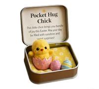 Fauhapyway Caja de adorno de Pascua de plástico 3D, diseño de abrazo de bolsillo con conejito de Jesús, cordero, mariposa para decoración navideña (pollo)