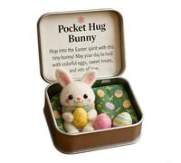 Fauhapyway Caja de adorno de Pascua de plástico 3D, diseño de abrazo de bolsillo con Jesús conejito, pollito, cordero, mariposa para decoración navideña (conejo)