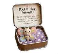 Fauhapyway Caja de adorno de Pascua de plástico 3D, diseño de abrazo de bolsillo con Jesús conejito, pollito, cordero, mariposa para decoración navideña (mariposa)