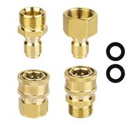Fauhapyway Conector de manguera Premium M22-14mm a 1/4 pulgadas Juego de adaptadores de lavadora a presión de conexión rápida Kit de accesorios de latón Juntas Jardín Power