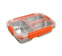 Fauhapyway Contenedor de almuerzo de acero 304 con junta de silicona | Cerradura hermética de frescura, apilamiento modular, caja fuerte para frigorífico y congelador, 21,2 x 15,6 x 5,3 cm