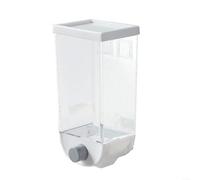 Fauhapyway Dispensador de cereales montado en la pared, contenedor de almacenamiento de alimentos para organización de cocina, caja seca con amplia apertura grano de arroz 1.5L (1.5L blanco)