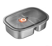 Fauhapyway Fiambrera metálica a prueba de fugas 316L para oficina y trabajo | Material 316L, resistente a la corrosión para una limpieza duradera, apta para lavavajillas, tamaño compacto de 23 x 16 cm