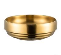 Fauhapyway Golden Korean Noodle Bowl 500ml Plato de sopa aislado (Oro) | Exterior cepillado dorado, estética moderna, capacidad de 500 ml, ideal para pho ramen udon, apto para lavavajillas
