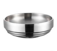Fauhapyway Golden Korean Noodle Bowl 500ml Plato de sopa aislado (Plata) | Exterior cepillado dorado, estética moderna, capacidad de 500 ml, ideal para pho ramen udon, apto para lavavajillas