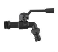 Fauhapyway Grifo de jardín de cobre negro, diseño de doble salida con protección anticongelante, 12 pulgadas, fácil instalación, bibcock para exteriores (una cabeza)