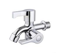 Fauhapyway Grifo para lavadora de doble salida en aleación de zinc, cromado, montaje de orificio único, para baño, bidé, con diseño moderno (A)