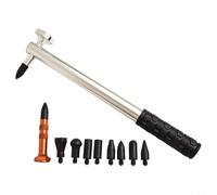 Fauhapyway Herramientas de reparación de carrocería Juego de herramientas de abolladuras de coche 9Different cabezas martillo de aluminio Kit de eliminación sin pintura Auto Vehículo motocicleta Metal