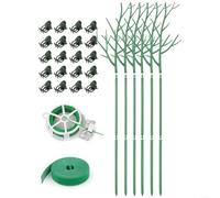 Fauhapyway Juego de 6 soportes desmontables para plantas trepadoras de interior, enredaderas, suculentas, árboles de casa, estacas verdes (A)