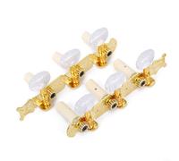 Fauhapyway Juego de clavijas de afinación de guitarra cromadas 3L+3R con estabilidad de bloqueo para reparación de guitarra acústica folk clásica (estilo 7)