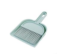 Fauhapyway Juego de recogedor de escoba con cepillo de mano, kit de limpieza de escritorio semicircular compacto (azul claro)